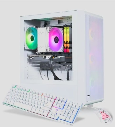Budget gaming setup with monitor and keyboard