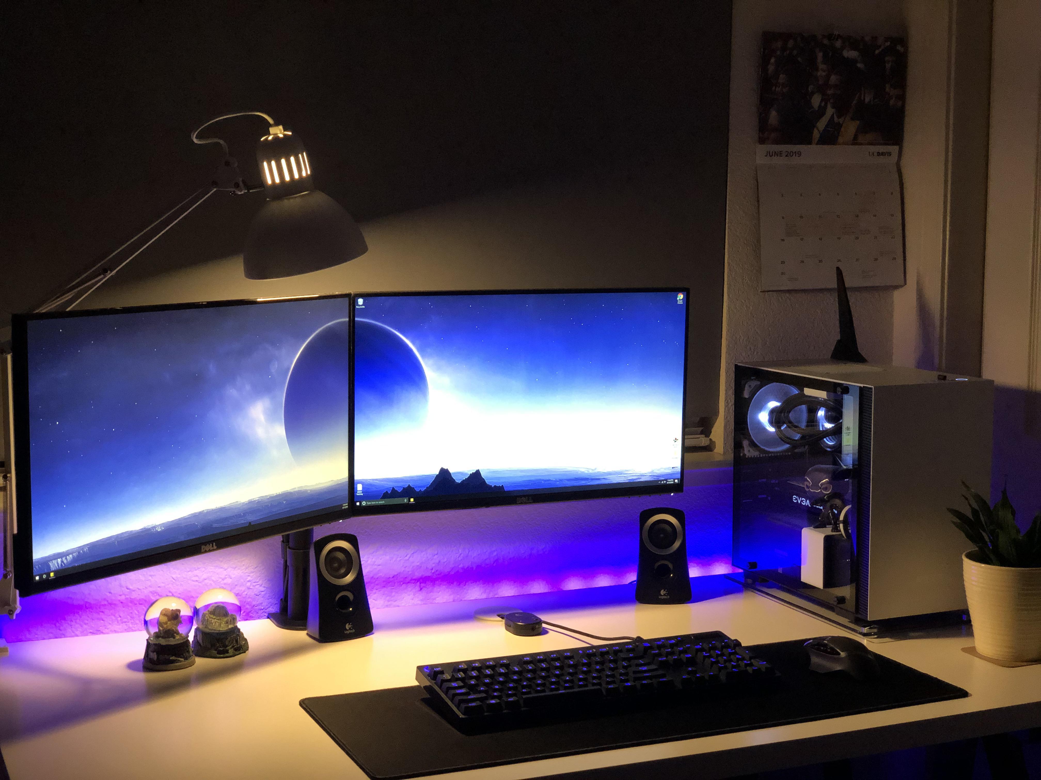 High-end gaming setup with dual monitors